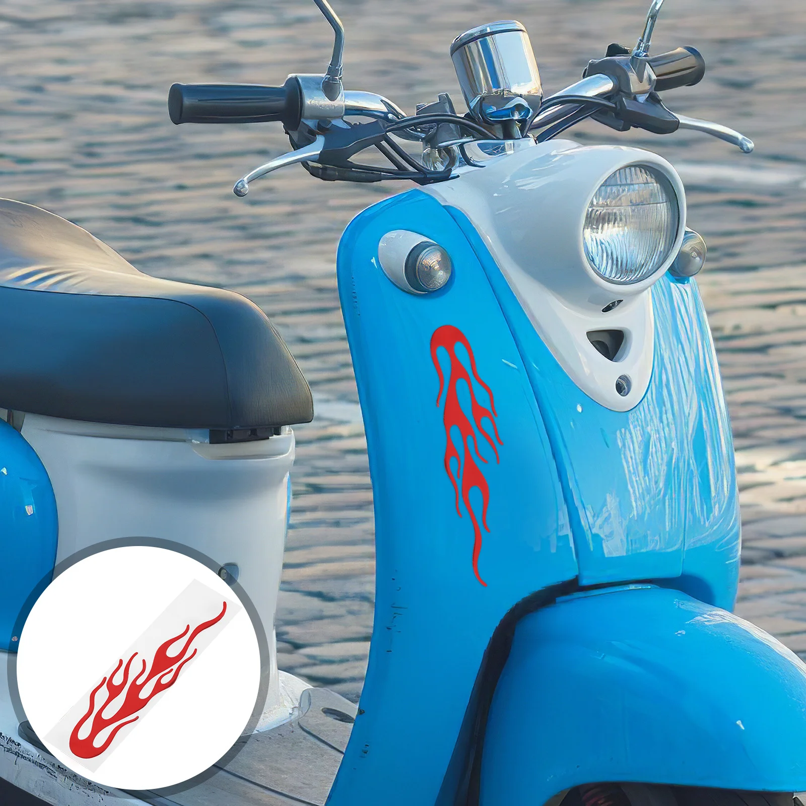 

10pcs 3D Personalized Car Sticker Flame Design Heat Resistant Self Adhesive Decorative Accessories For Auto Motorcycle Window