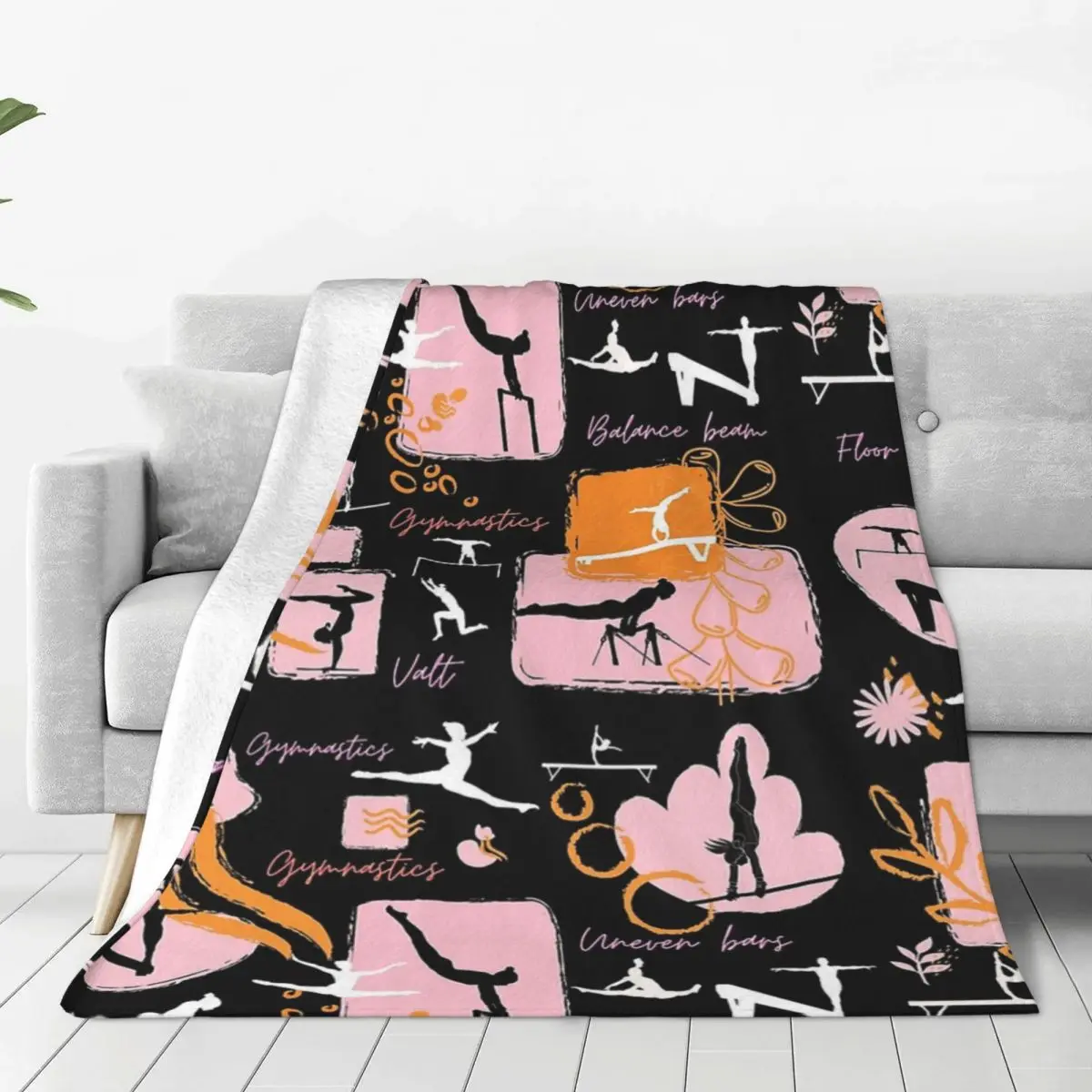 Artistic Gymnastics Print Blanket Flannel Multi-function Sofa Throw Blankets For Couch Bedding Office Throws Bedspread Quilt