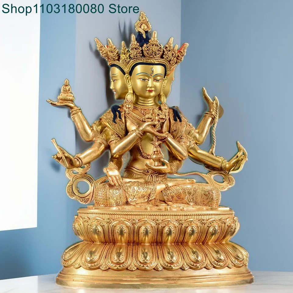 

23cm Copper brass gilt usnisa vijaya Buddha statue Tibet Ushnisha Vijaya Namgyalma sculpture Large size decor