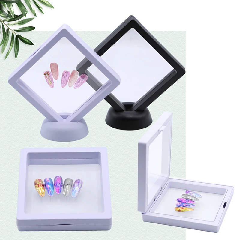 1Pc Double Sided False Nail Tips Display Stand Holder Plastic Nail Art Showing Board Sample Photo Frame Manicure Nail Art Tools