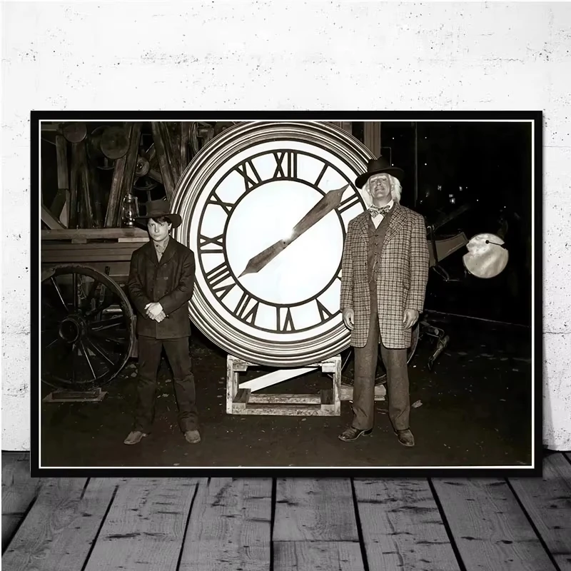 الفيلم الكلاسيكي العودة إلى المستقبل الرجعية الملصقات قماش طباعة اللوحة خمر جدار صورة فنية لغرفة المعيشة ديكور المنزل #2