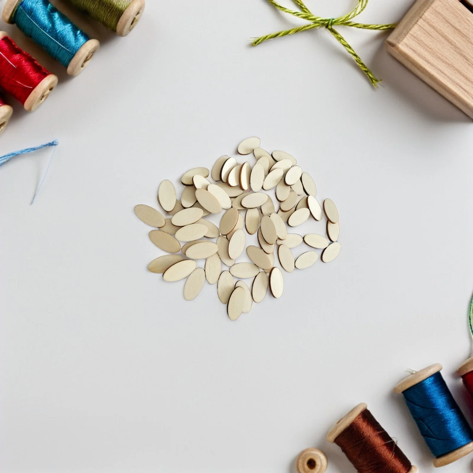 200 قطعة شرائح خشبية لوازم الحرف أقراص خشبية غير مكتملة لتقوم بها بنفسك زخرفة زينة الاطفال مشاريع فنية حفل زفاف عيد الميلاد #6