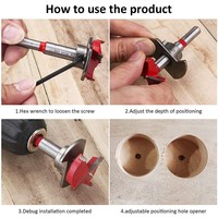 5pcs Set Carbide Material Positioning Hole Saw Kit 15-35mm Adjustable Size Punching Hole Opener Durable Woodworking Drill Bits