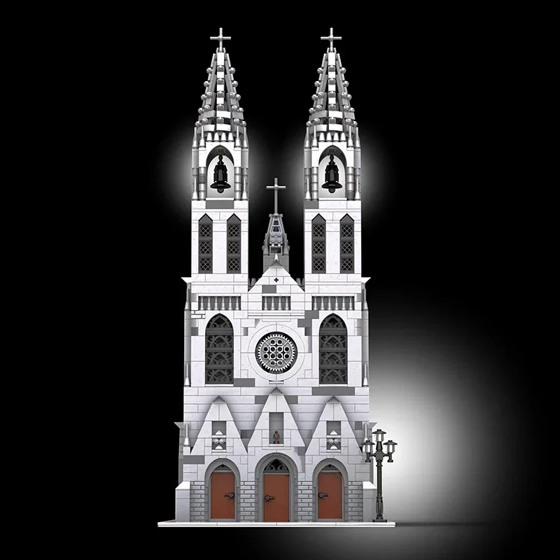 MOC Building Block Gothic Cathedral Model Technical Bricks DIY Assembly Medieval Modular Architecture Street View Toy For Gift