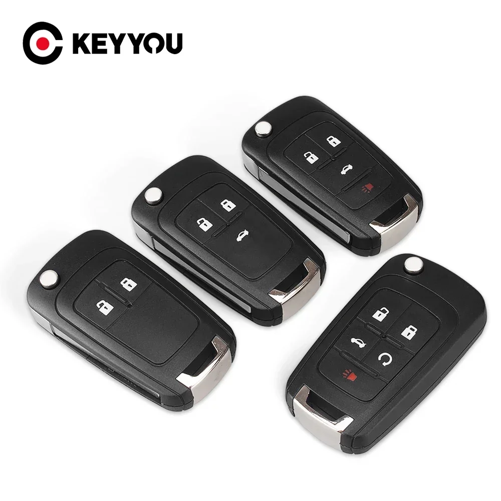 

KEYYOU NEW 1PCS For Opel Vauxhall Insignia Astra J Zafira C Mokka 2/3/4 Buttons Remote Car Flip Folding Key Shell Case