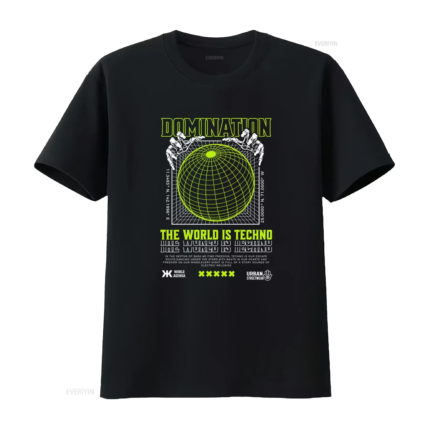Techno T Shirt Domination The World Is Statement for Electronic Music Lovers Perfect Festival Clothing vintage Washed graphic