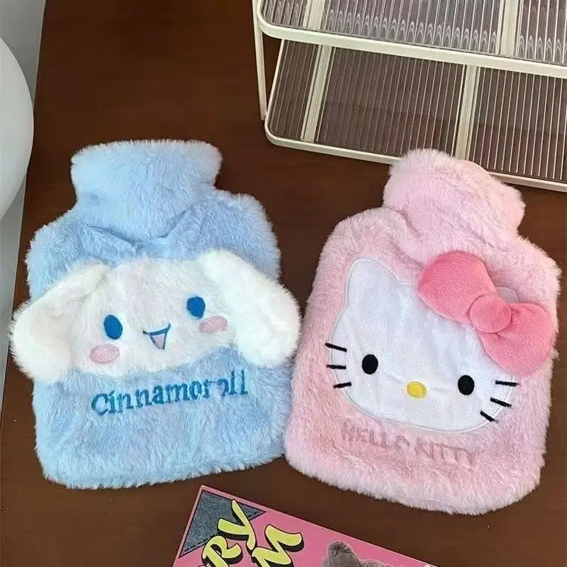 Sac à eau chaude en peluche Sanurgente pour enfant, bouteille chauffante réutilisable, jouet Kawaii, Kuromi, Hello Kitty, Cinnamoroll, Melody, cadeau d'anniversaire