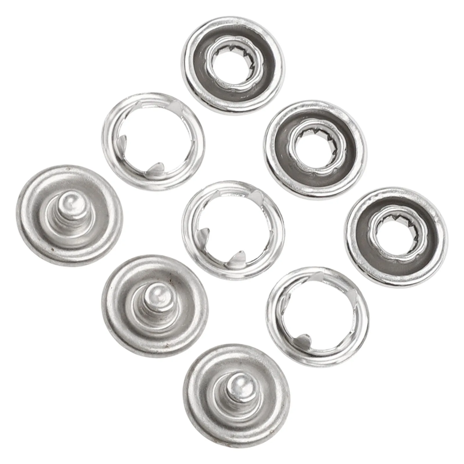 100Set Buttons Fastener Kits FiveClaw Snap Button For Installing Clothes Metal Parts 9.5mm Dia Automatic For DIY Handmade