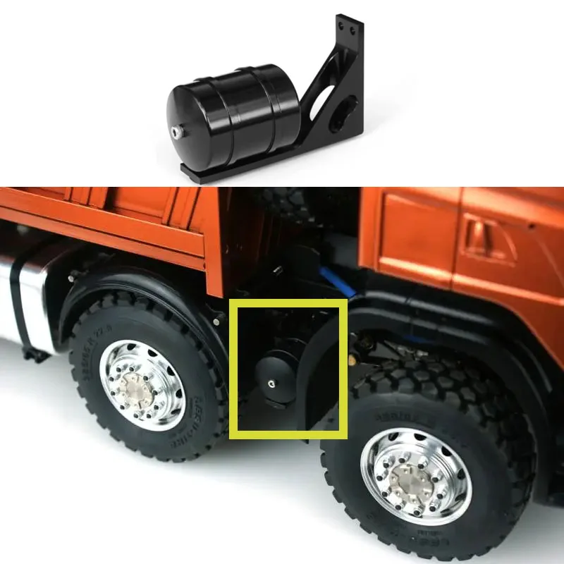 

Single Gas Tank Aluminum Alloy Black Upgrade G-6013-A For 1/14 Scania Tamiya RC Romote Control Trailer Tipper Military Truck