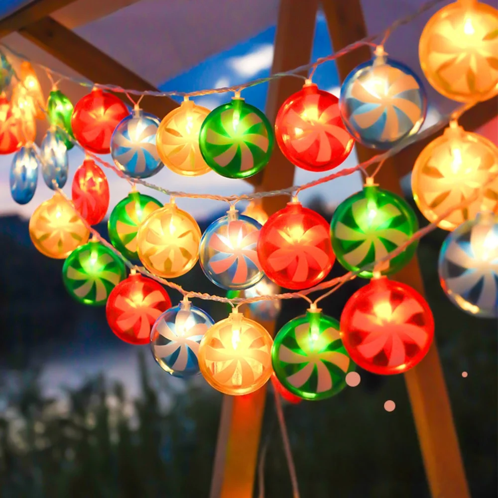 1.5M/3M Battery Operated Windmill Candy Lights,LED Fairy String Lamp,Warm White Indoor Home Christmas Party Window Balcony Decor