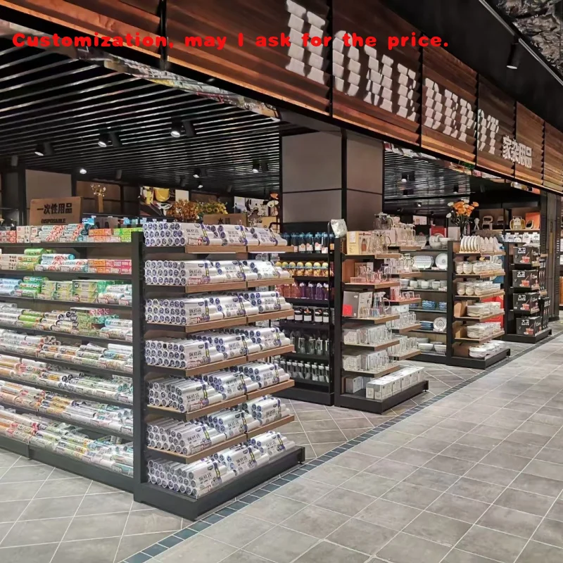 

custom.2022 New Design Supermarket Equipment Store Shop Fitting Display Wooden Shelves Retail