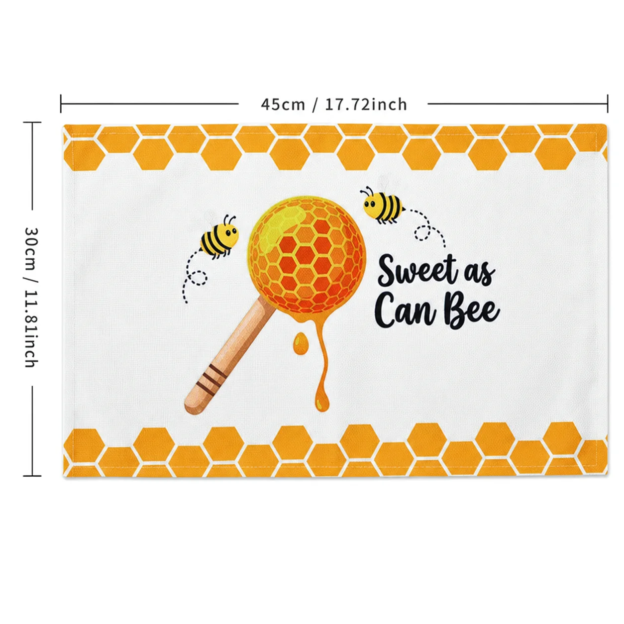 1/2/4pcs honey stick rectangular placemats, polyester printed placemats, suitable for table bedding and birthday parties