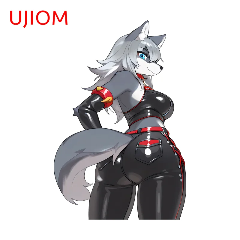 UJIOM Furry Wolf Beauty Sexy Butt Wall Sticker Attractive Design Hot Selling Venner Decal Suitable For Door Window Trunk