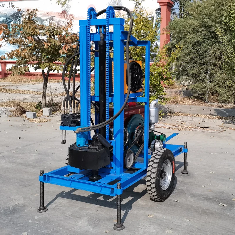 Customized Diesel Hydraulic Crawler/wheeled Drill 22hp 200m Depth Precision Water Well Drilling Rig