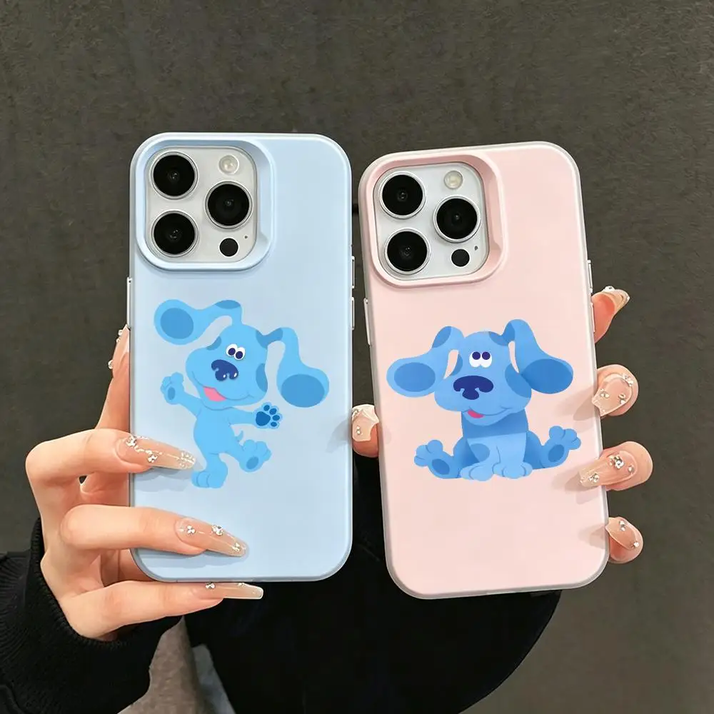 Coque de téléphone B-Blue's Clues Jelly like 2-en-1 double couche effet dopamine, compatible avec iPhone 17/16/15/14/13/12