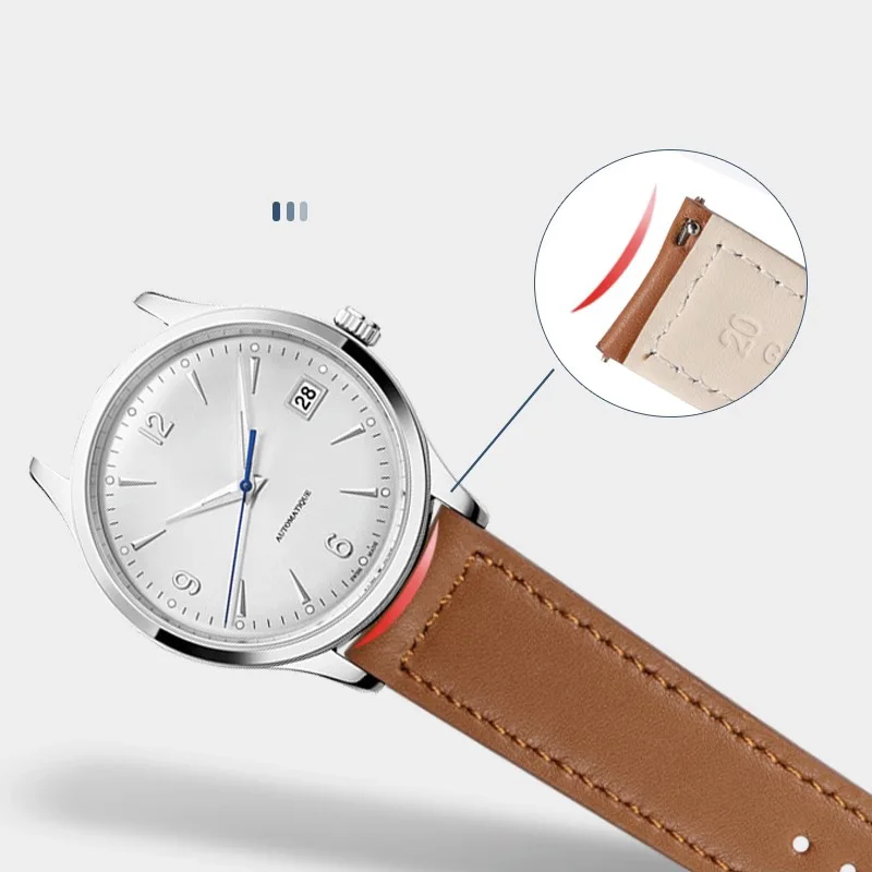 19mm 20mm 21mm New Stlye Genuine Leather Watch Bands For Jaeger-LeCoultre Master Series Waterproof Strap Black Brown Bracelet