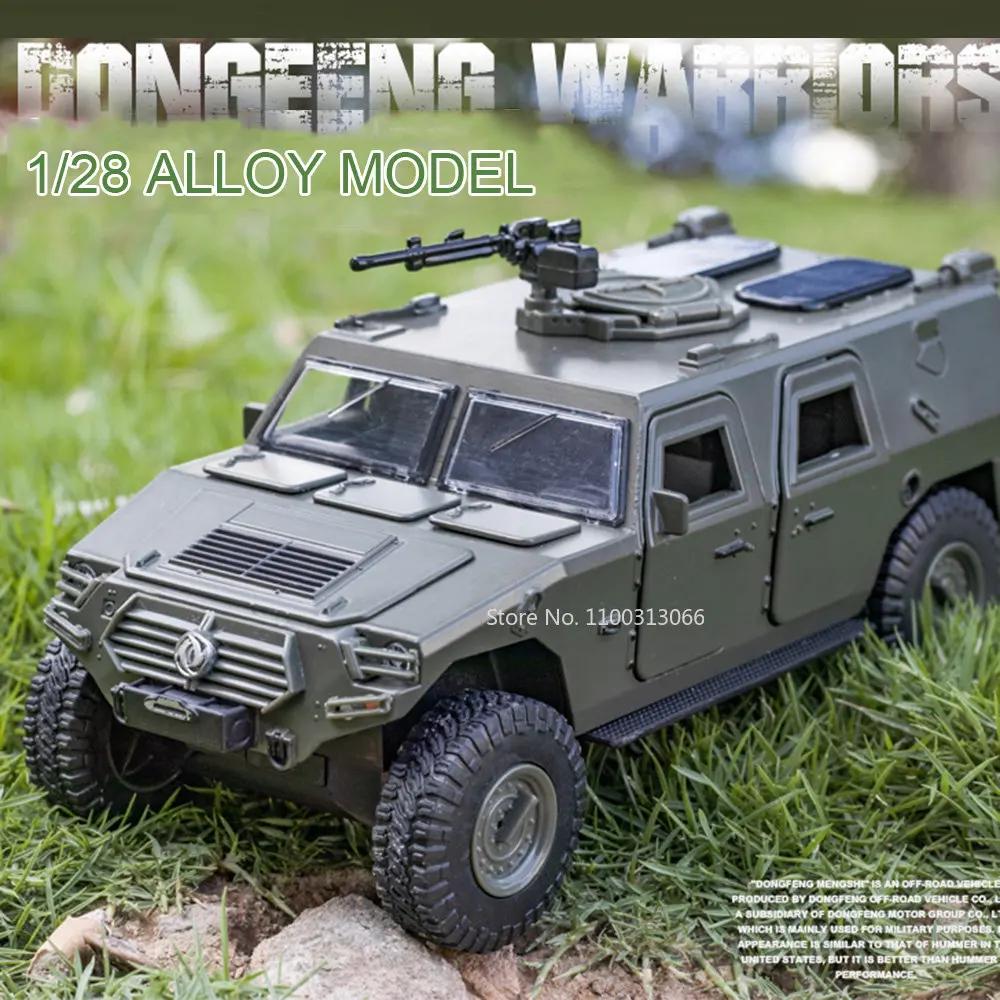 1/28 Dongfeng Warrior Alloy Off-Road Car Model Diecasts Toy Vehicles Metal Car Model 10 Doors Can Be Opened Light And Sound Toy