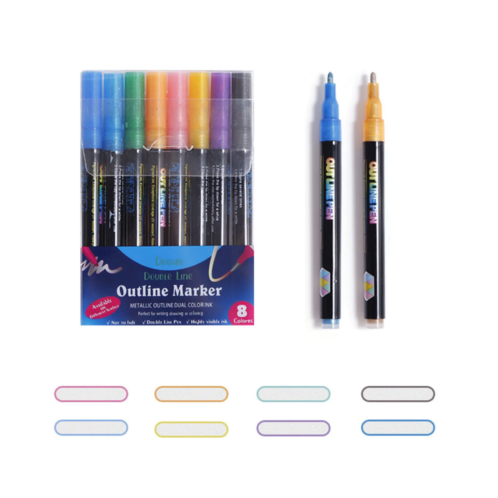 Multicolor Glitter  Set Glitter Gel Sparkle Markers for Art Painting Writing School