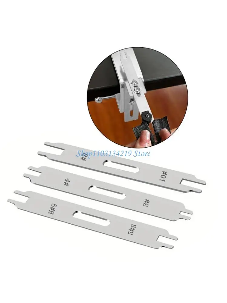 N5KC 3Pcs Professional Zippers Fixing Set Two Side Threader for Bags Clothes Projects