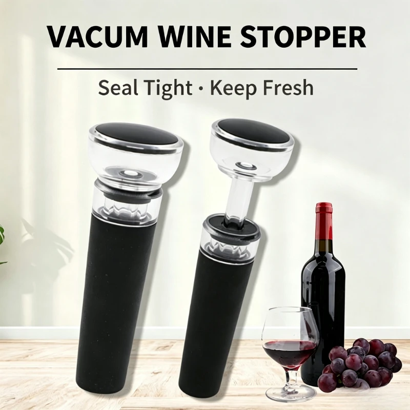 Wine Vacuum Stopper Push Type Red Wine Bottle Sealing Plug Reusable Wine Preserver Keep Fresh Wine Bottle Stopper Bar Tools