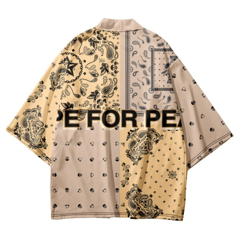 

Japanese Cashew Print Kimono Streetwear Beach Yukata Men Women Traditional Cardigan Cosplay Haori Harajuku Tops Clothes