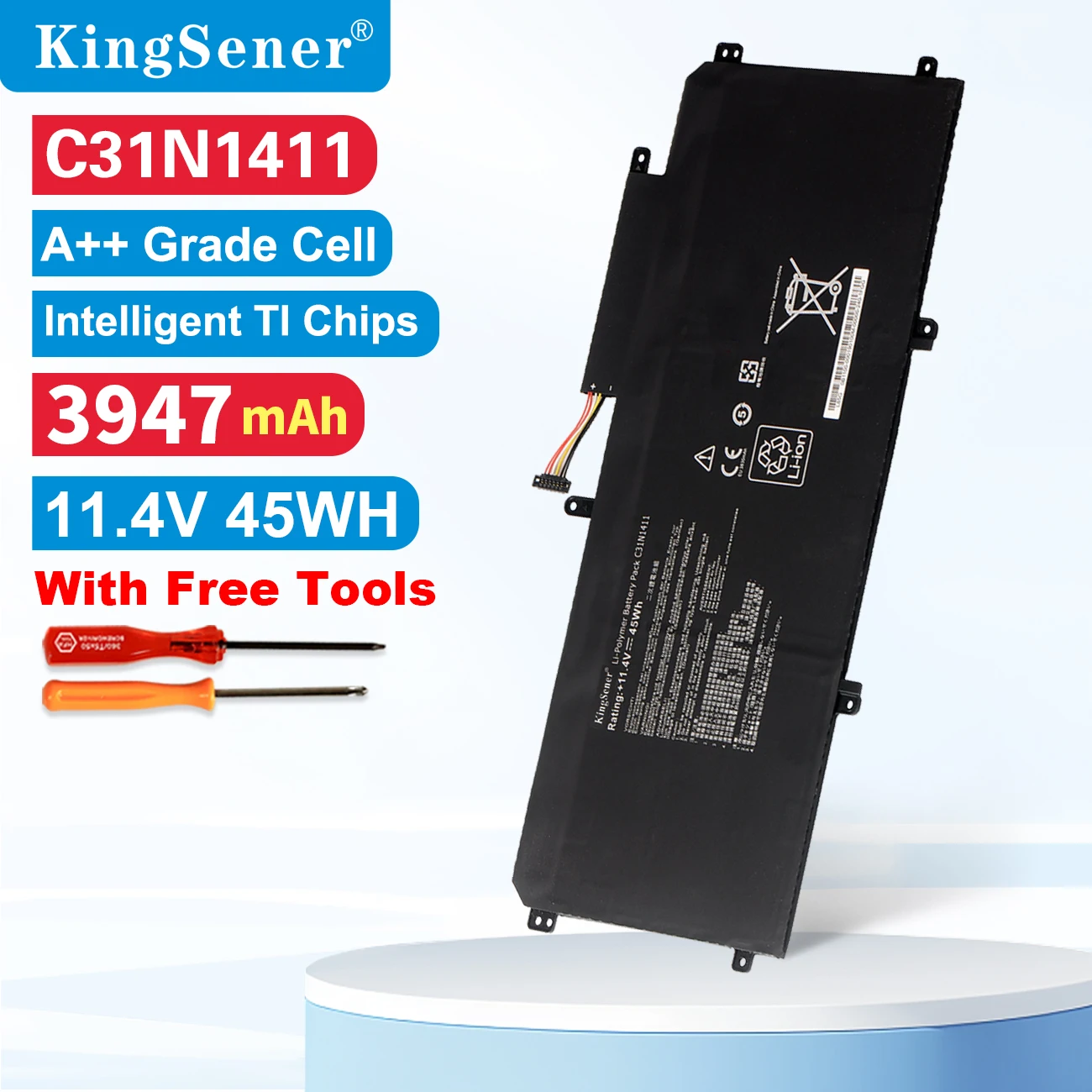 KingSener C31N1411 Аккумулятор для ноутбука ASUS Zenbook U305 U305F U305FA U305CA UX305 UX305CA UX305F UX305FA Series 11,4 V 45WH