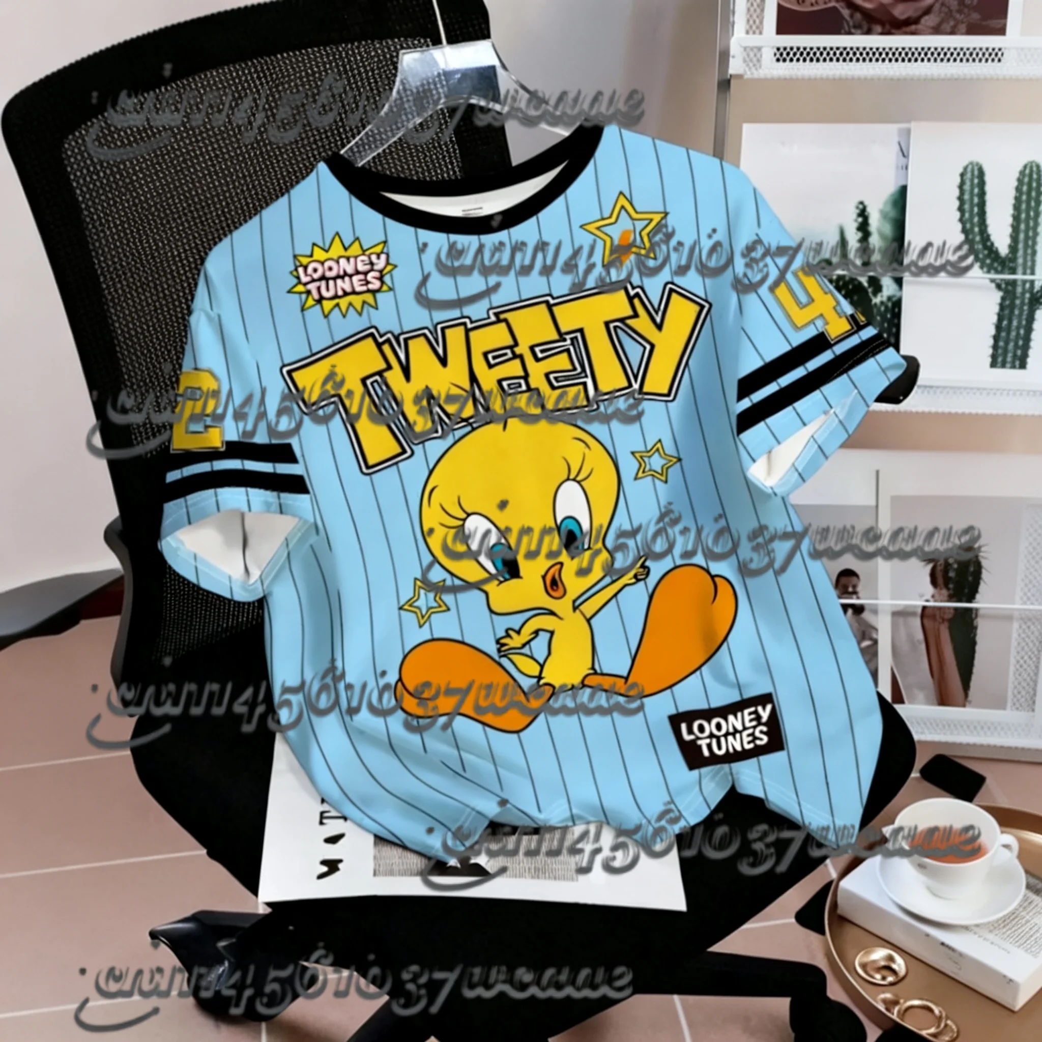 2026 Cartoon Duck Tweety Rabbit Print Men Short Sleeve T-Shirt Casual 3d  Summer  Parent Sport Tops T-shirt Tee FamilyMatching