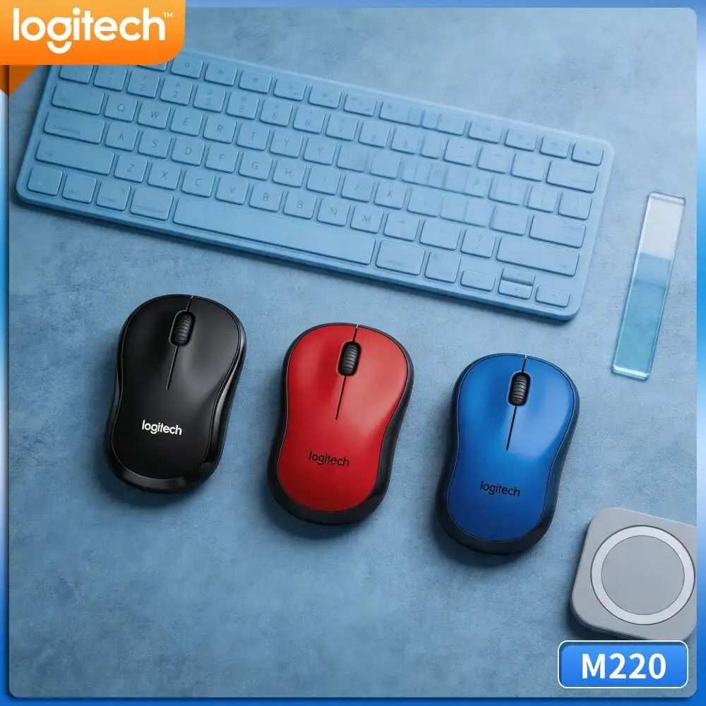 Logitech M220 Wireless Noiseless Click Mouse Plug‑And‑Play Nano Dongle 1000DPI For Windows Macos Laptop Desktop PC