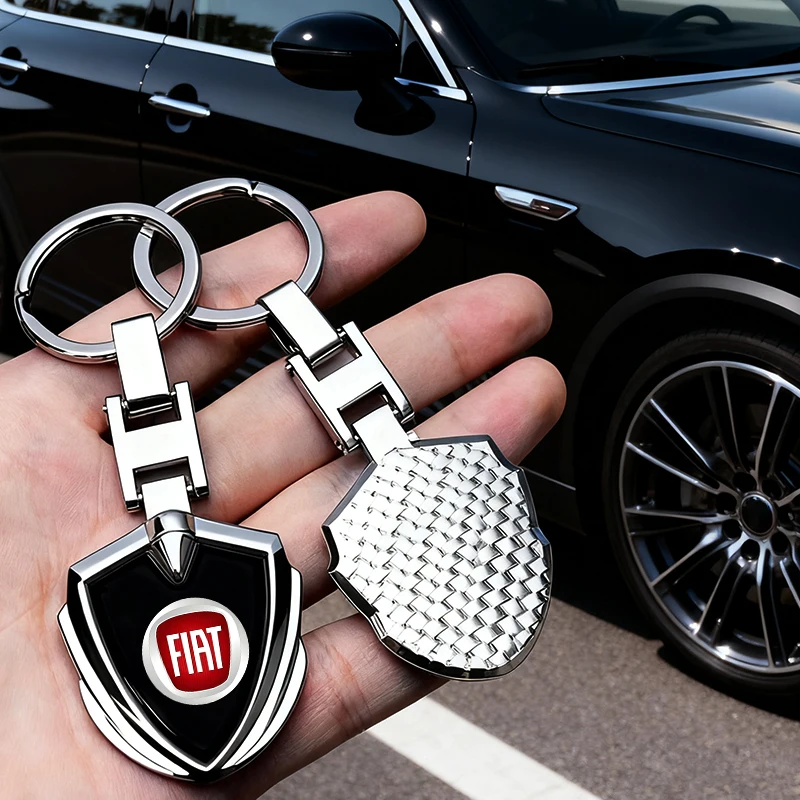 NEW 3D Metal Car Logo Key Rings Keyring Keychain For Fiat 500 Punto 124 125 500 Bravo Stilo Panda Abarth Viaggio Car Accessories