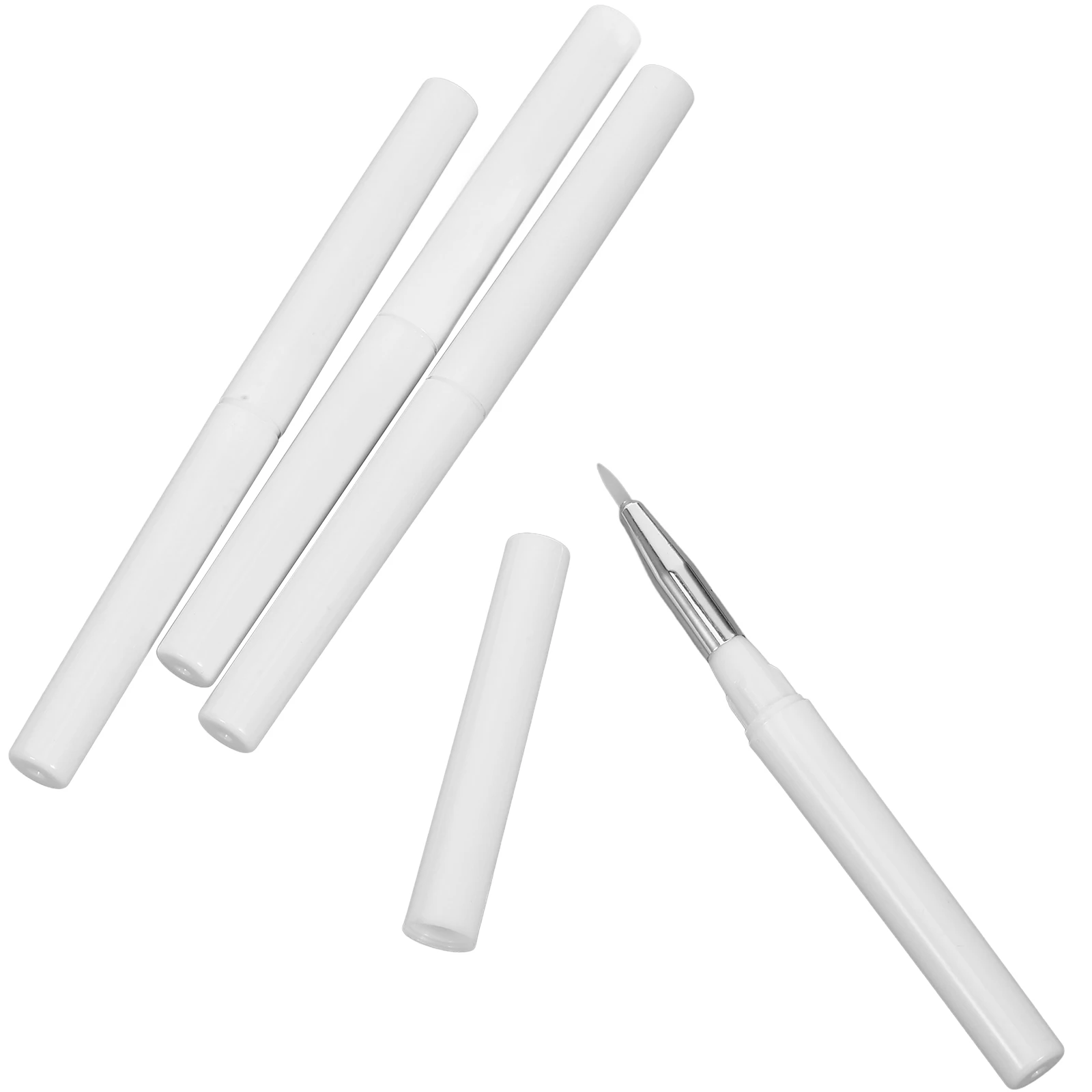 

4pcs Silicone Brush Wire Pencil Gloss Lip Applicator Applicator Translucent Lid White Travel Professional Makeup