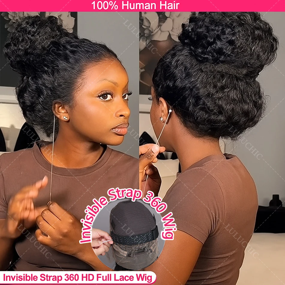 Invisi حزام عميق مجعد موجة 360 كامل Hd الدانتيل الجبهة باروكة من شعر طبيعي 200% Preplucked موجة المياه 13x4 الدانتيل شعر مستعار أمامي شعر مستعار بدون صمغ