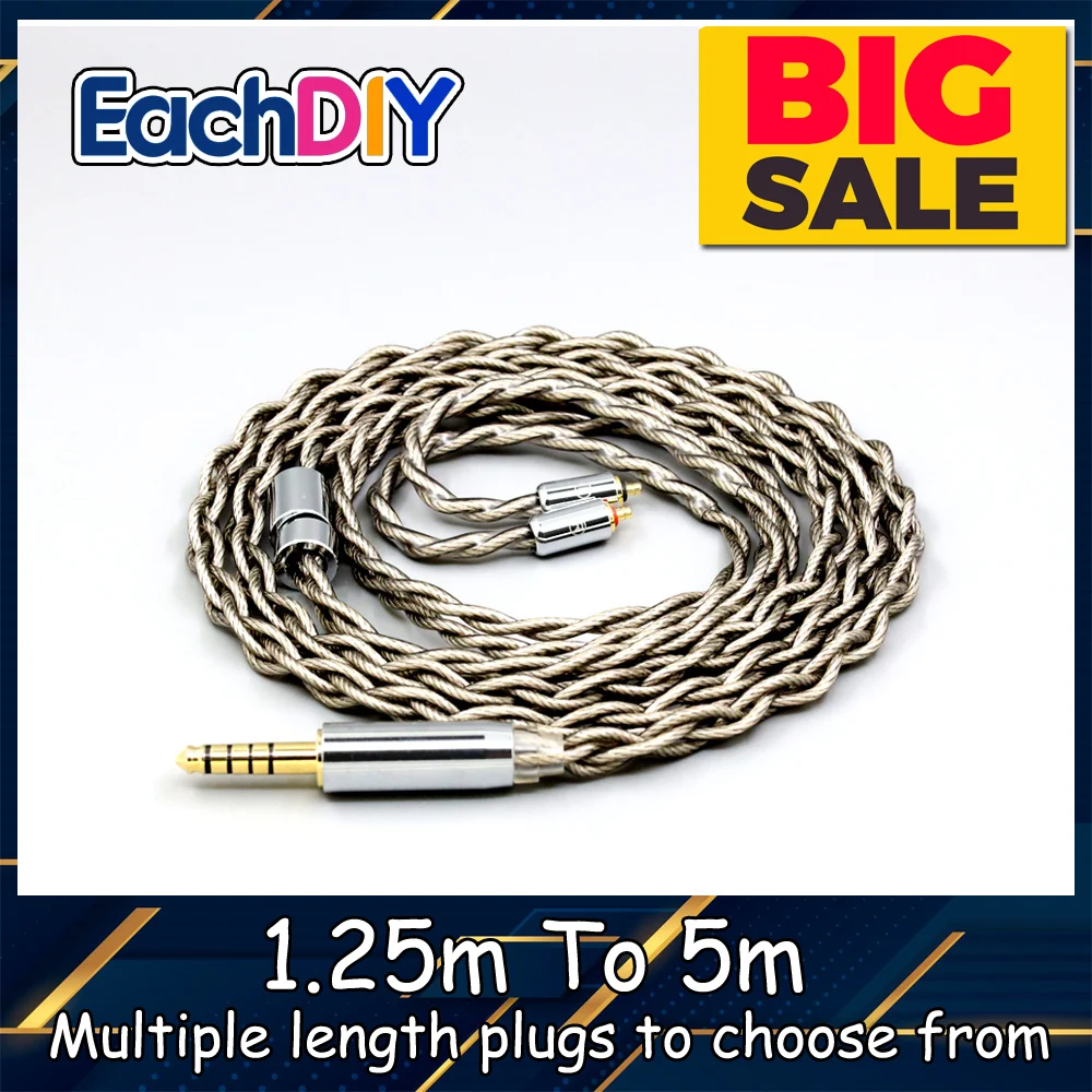 

99% Pure Silver + Graphene Silver Plated Shield Earphone Cable For Etymotic EVO Multi-Driver Earphone T2 Pin LN007926