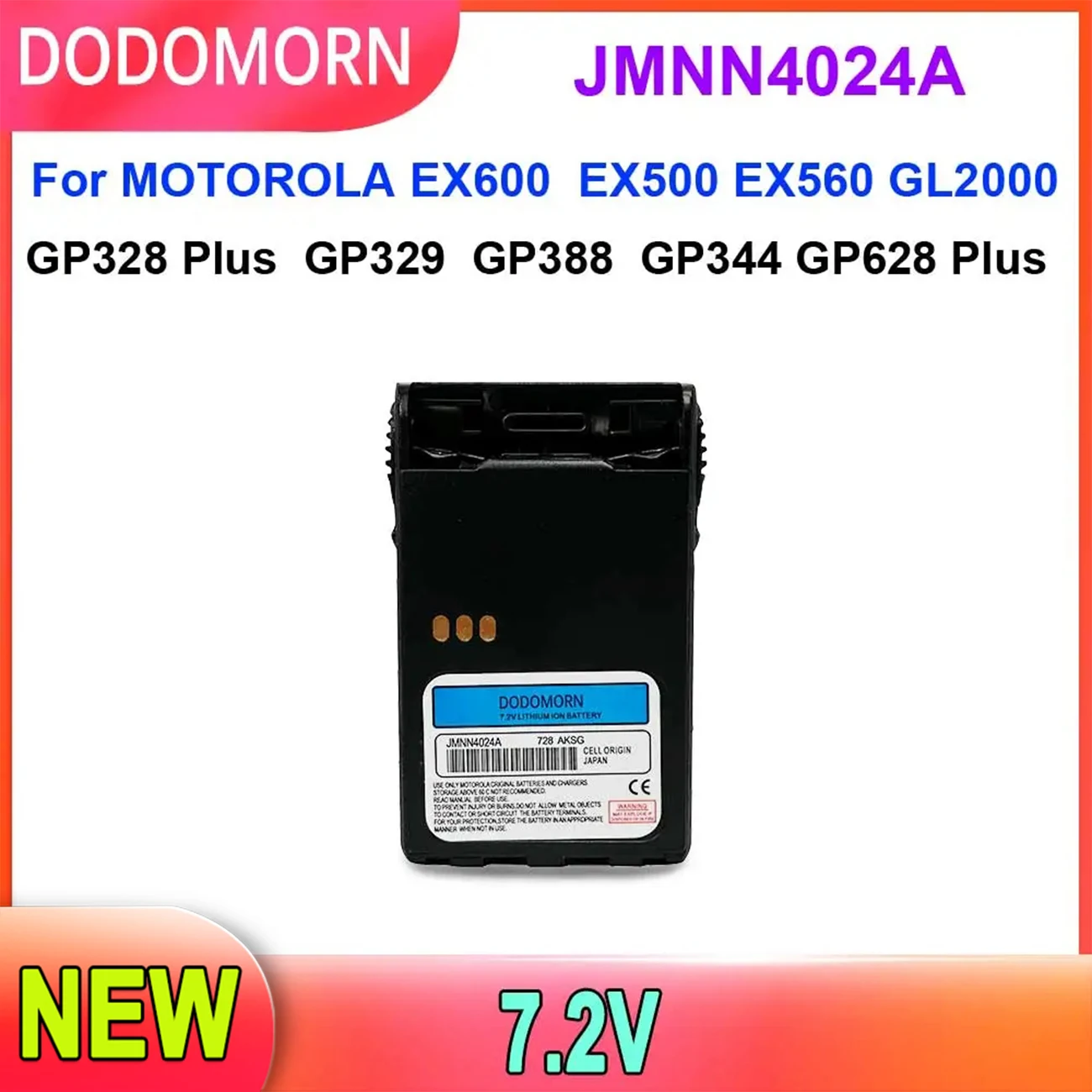 

DODOMORN новый аккумулятор JMNN4024A для MOTOROLA EX600 EX500 EX560 GL2000 GP328 Plus GP329 GP344 GP388 GP628 Plus