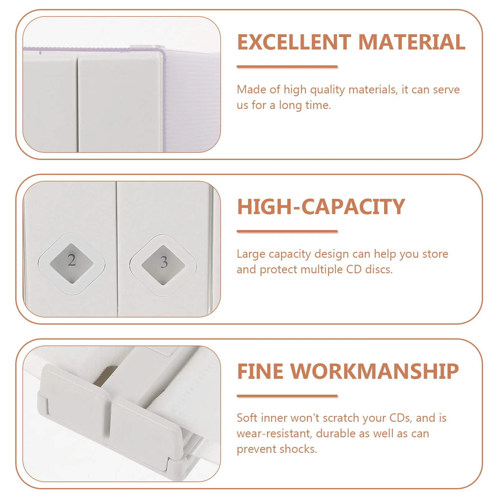 Etui na płyty CD o dużej pojemności, miękka wewnętrzna powłoka, odporny na wstrząsy, przenośny organizer na płyty CD, etui do przechowywania płyt CD.