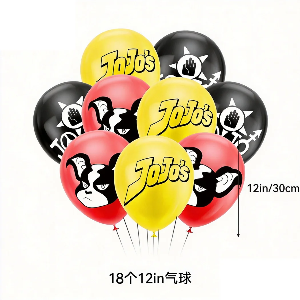 JOJO's Bizarre Adventure Party Decorations Anime Cartoon JOJO Balloon Birthday Party Favors Happer Birthday Banner Cake Topper view 4