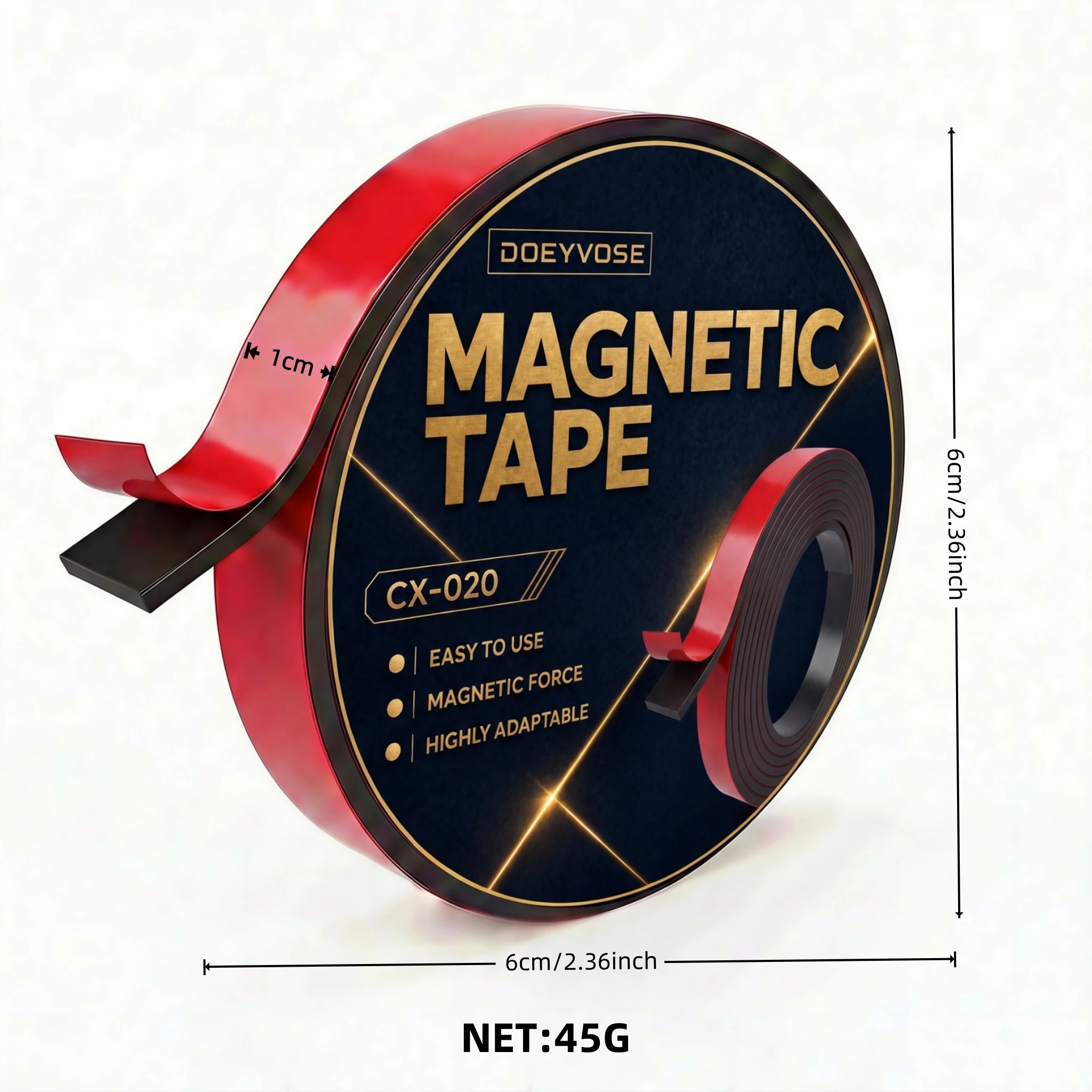 Magnet Strip Self‑Stick Magnetic Tape 1cm×1mm×1m Office Supplies