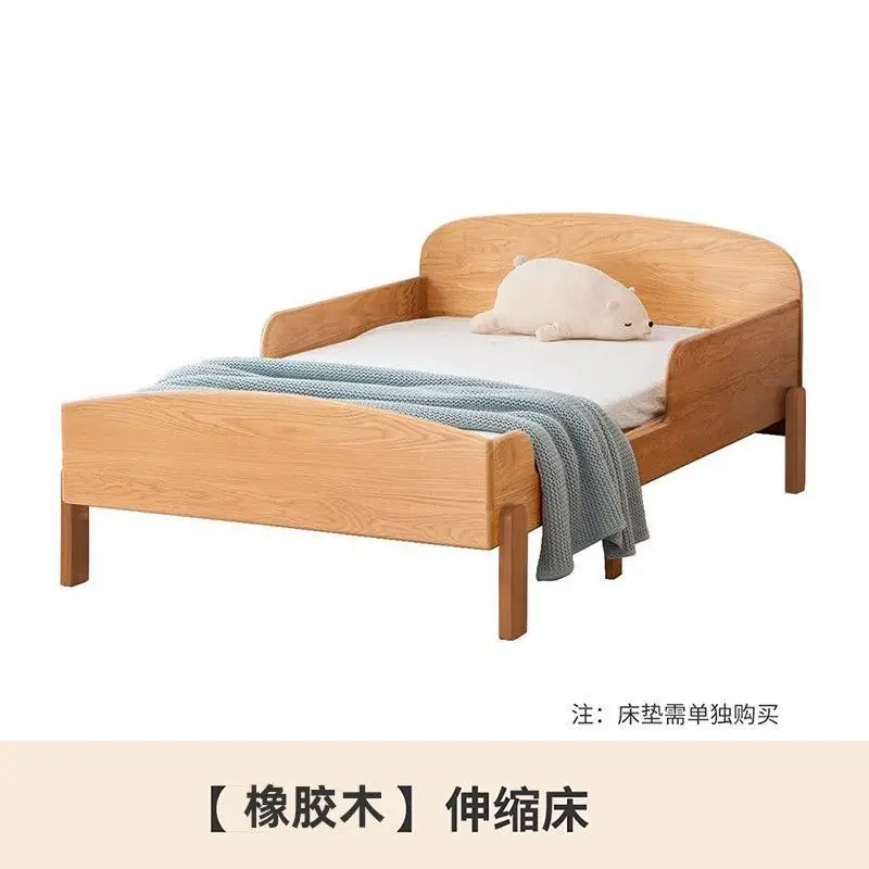 Factory Direct 2026 Solid wood children's retractable with guardrail single small apartment splicing household youth pull-out ot