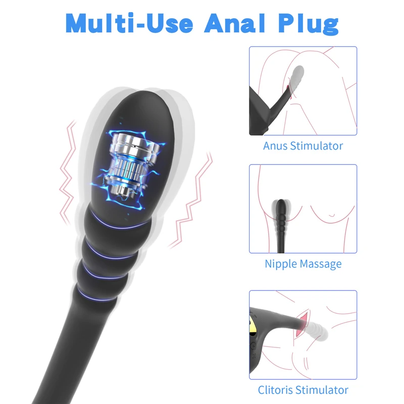 Telescopische Anale Vibrator Prostaat Stimulator Butt Plug Afstandsbediening Masturbator Vrouwen Kont Anale Dildo Vibrator Speeltjes Voor Mannen