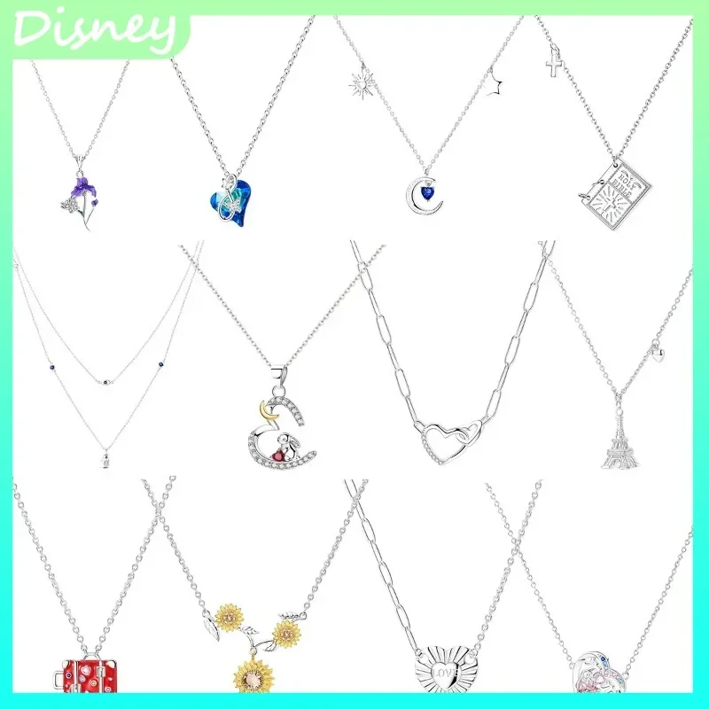 

Ограниченное предложение 2025: оригинальное ожерелье из стерлингового серебра 925 пробы с подвеской в виде бабочки-сердца-луны, розовая лента с акцентом