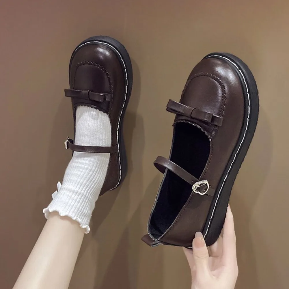 2026 Neue Frühlings-Lolita-Damen-Mary-Jane-Schuhe, schlichte, flache Schuhe mit runder Zehenpartie, Damen-Lederschuhe im schlichten Outdoor-College-Stil – Detail 31