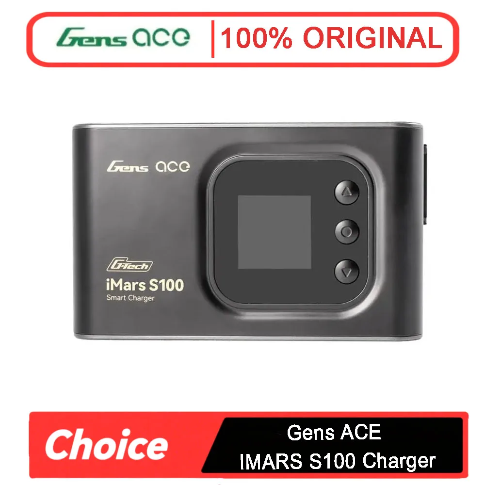 

Gens ACE IMARS S100 100W Smart Balance Charger Discharger - 2-6S LiPo/LiFe/NiMH w/ XT60 Plug for FPV Drones & Model Planes