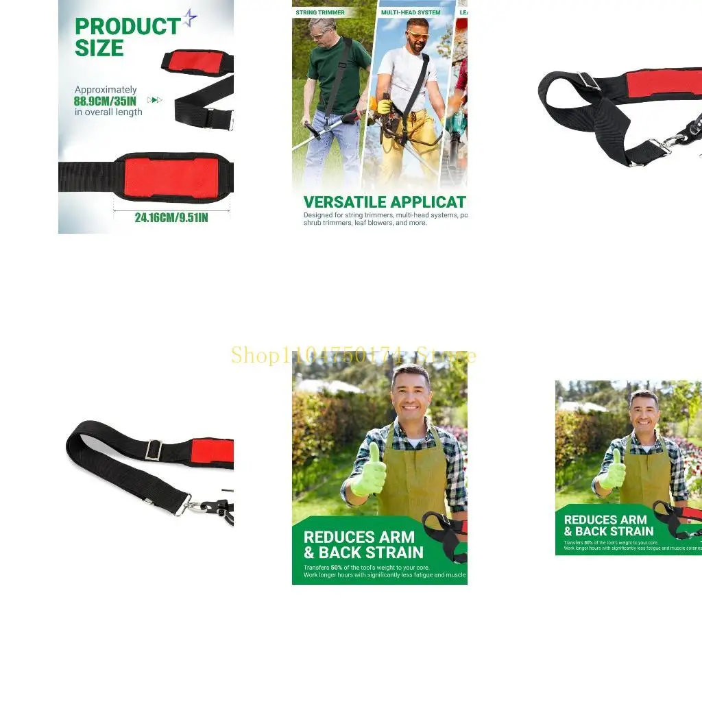 49-16-2722 Outdoor Equipment Shoulder Carry Aid with Length Control and Cushioned Pad, Support Belt for Routine Yard Maintenance