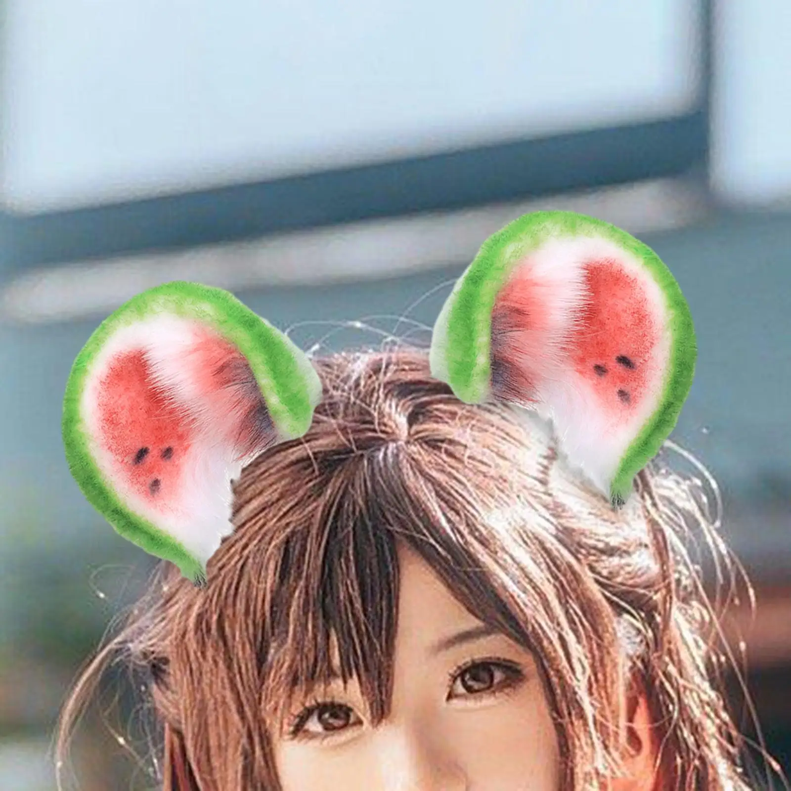 Animal Ears Headband Watermelon Color Headwear Decor Adults Costume Headpiece