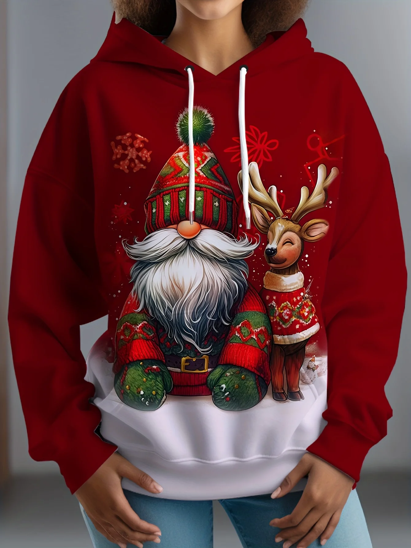 

Autumn Winter Christmas Hoodies Reindeer Santa Claus 3D Printed Men's Hooded Sweatshirts Oversized Pullovers Y2k Unisex Clothing