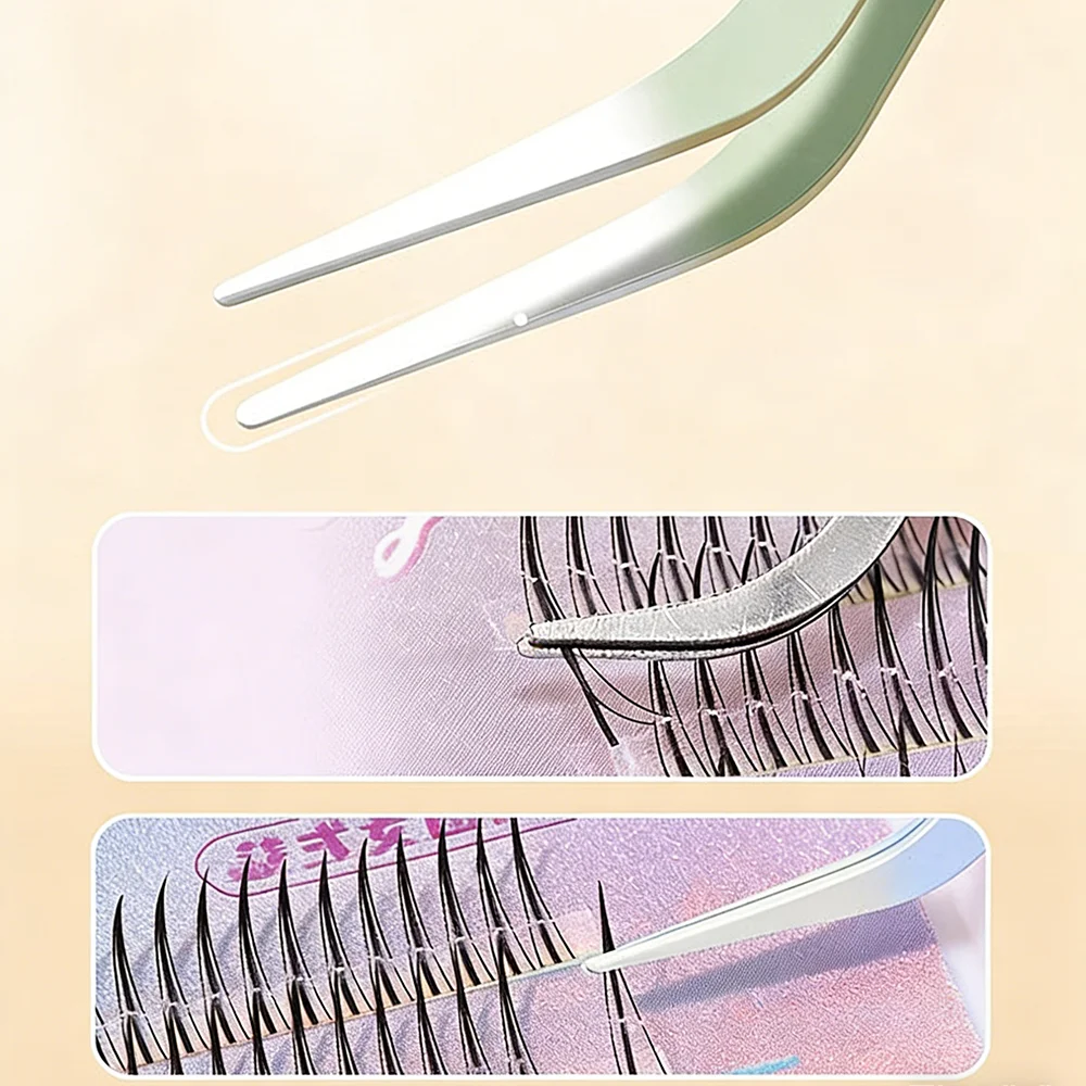 가짜 속눈썹 클램프 고품질 전문 속눈썹 도구 속눈썹 핀셋 메이크업 뷰티를위한 정밀 스테인레스 스틸 핀셋
