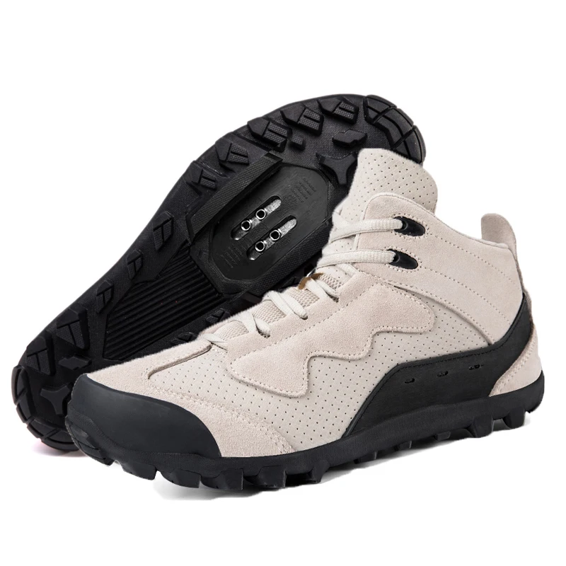 

Professional MTB Mens Hiking Cycling Shoes Gravel Outdoor Road Bicycle Bike Sneakers High-Cut Design Motorcycle Boots Khaki