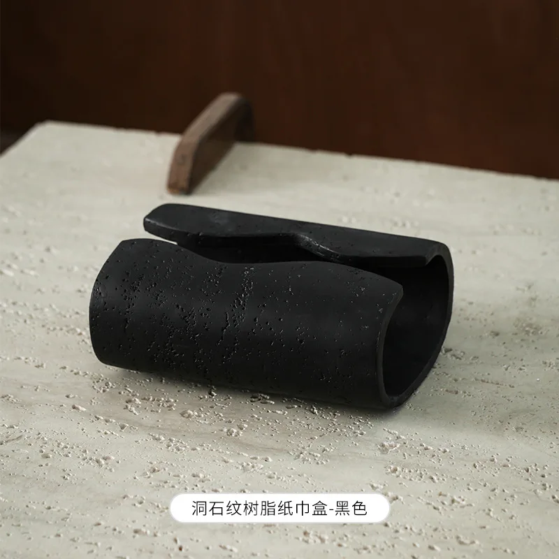 Luxury Imitation Stone Tissue Box Creative Resin Technology Tea Table Paper Box Table Decoration Tissue Holder Kitchen Supplies view 6