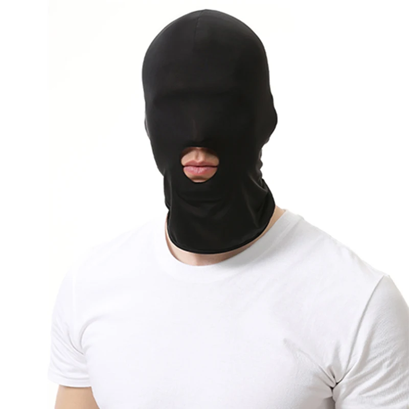 Men Women Mouth Hole Hood Ice Silk Eyes Cover Full Face Head Mask Adult Balaclava Unix Role Play Cap Party Cosplay Costume