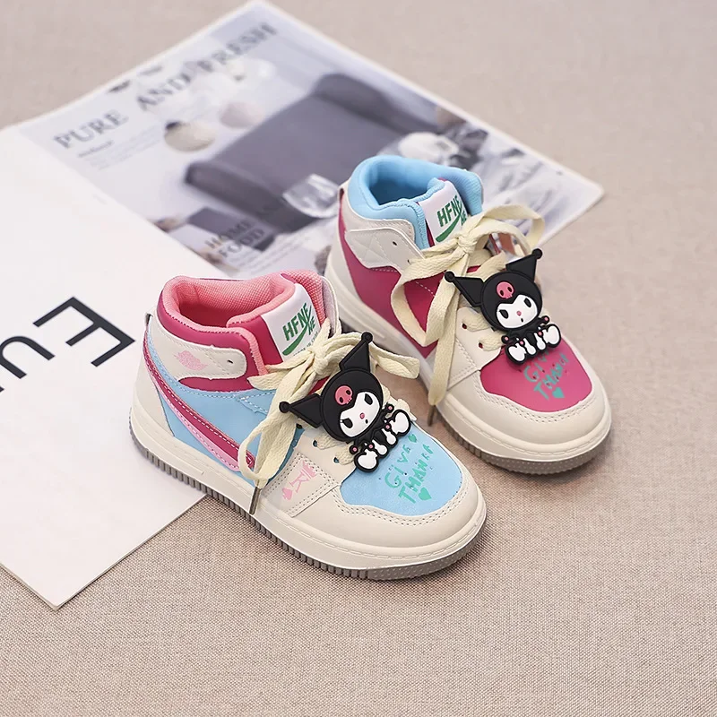 

Sanrio Kuromi Girls Sneakers New Style High Top Board Shoes Ins Comfortable Cute Casual Shoes Child Fashion Outdoor Sports Shoes
