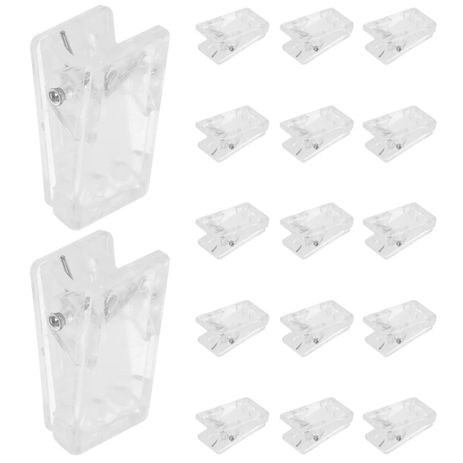 

30 Pcs ID Card Holder Clips for Badge Lanyard Single Sided Spring Abs Self Adhesive Wall